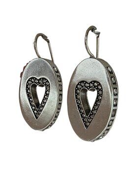 Brighton “Be Radiant” Earrings – Silver Tone Crystal, Inspirational Message